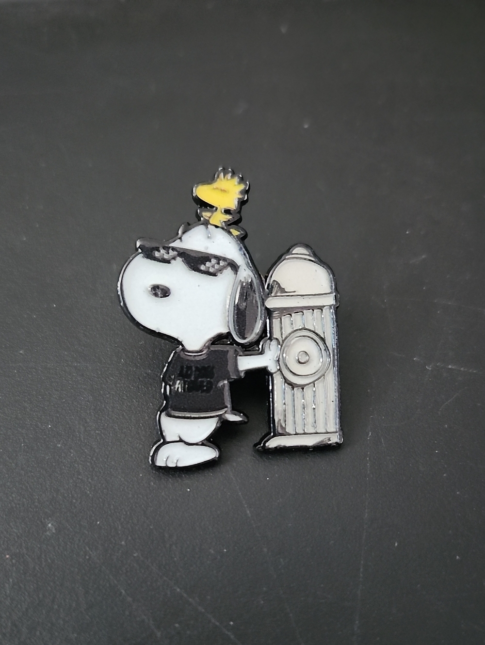 Peanuts Joe Cool Snoopy Enamel Pin with Woodstock